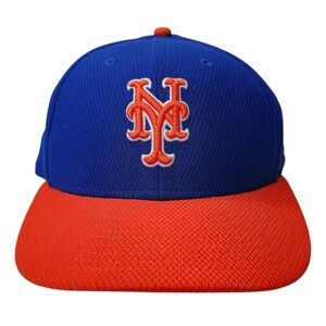 New York Mets‎ New Era Hat Blue Plain Logo 59 FIFTY Fitted Cap Size 7 3/8